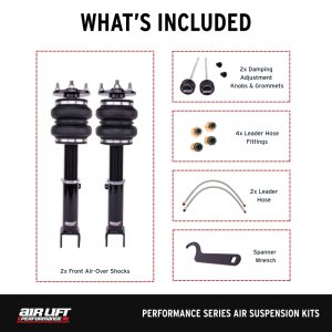 Lexus IS350 Coilover Suspension Kit - Front - Air Lift - Air Suspension Kit with Progressive-rate Double-bellows Air Springs - Silver - `17-`23